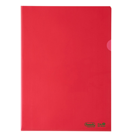 Cartelline a l - 22 x 30 cm - pe bio-based - liscio superior - rosso - favorit - conf. 25 pezzi