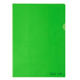 Cartelline a l - 22 x 30 cm - pe bio-based - liscio superior - verde - favorit - conf. 25 pezzi