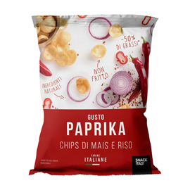 Chips di mais e riso alla paprika - 70 gr - snack italy
