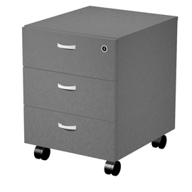 Cassettiera essence - 3 cassetti - con ruote - 41,5 x 49,5 x 57,6 cm - antracite - artexport