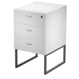 Cassettiera essence - 3 cassetti - con supporto metal - 41,5 x 49,5 x 57,6 cm - bianco/antracite - artexport