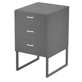 Cassettiera essence - 3 cassetti - con supporto metal - 41,5 x 49,5 x 57,6 cm - antracite/antracite - artexport