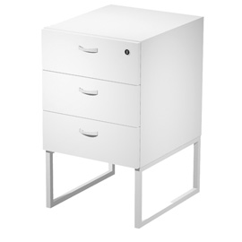 Cassettiera essence - 3 cassetti - con supporto metal - 41,5 x 49,5 x 57,6 cm - bianco/bianco - artexport