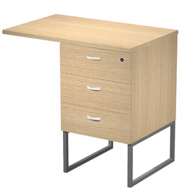 Cassettiera essence - 3 cassetti - con supporto metal e top - 41,5 x 49,5 x 57,6 cm - rovere/antracite - artexport