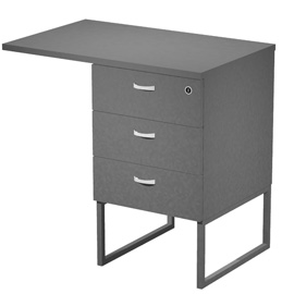 Cassettiera essence - 3 cassetti - con supporto metal e top - 41,5 x 49,5 x 57,6 cm - antracite/antracite - artexport