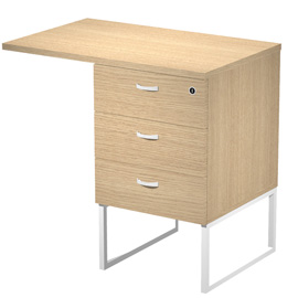 Cassettiera essence - 3 cassetti - con supporto metal e top - 41,5 x 49,5 x 57,6 cm - rovere/bianco - artexport