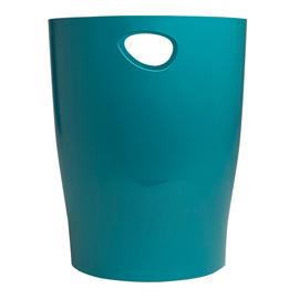 Cestino gettacarte ecobin skandi - altezza 33,5 cm - diametro 26 cm - 15 l - blu pacifico - exacompta
