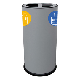 Contenitore tondo 3 scomparti 70l in acciaio grigio stilcasa