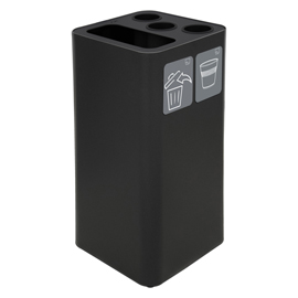 Contenitore raccolta differenziata con divisorio bicchieri nero stilcasa