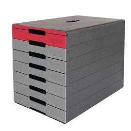 Cassettiera idealbox pro 7 - 7 cassetti - 36,5 x 32,2 x 25 cm - rosso - durable