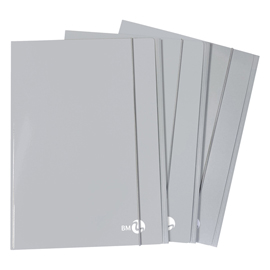 Cartella 3 lembi con elastico - a4 - dorso piatto - grigio chiaro - bm
