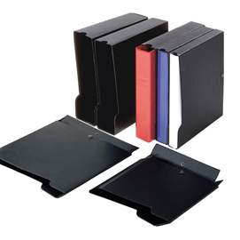 Custodia per raccoglitori 25 - 26,5x31,5 cm - dorso 3,5 cm - nero - sei rota