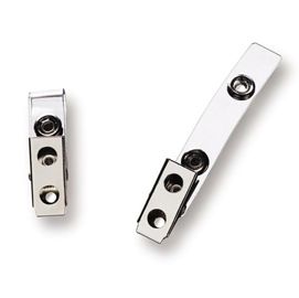 Clip in metallo con cinturino in plastica per badge - ibico - scatola 100 pezzi