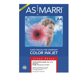 Carta inkjet - a4 - 170 gr - effetto opaco - bianco - as marri - conf. 50 fogli