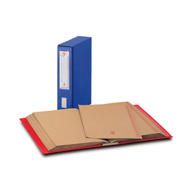 Classificatore alfabetico mec - 20 cartelline 3 lembi - 23x32 cm - dorso 8,5 cm - blu - king mec