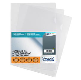 Cartelline a l pratic - superior - ppl - buccia - 22x30 cm - trasparente - favorit - conf. 50 pezzi