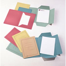 Cartelline 3 lembi - senza stampa - cartoncino manilla 200 gr - 25x33 cm - rosso - cartotecnica del garda - conf. 50 pezzi