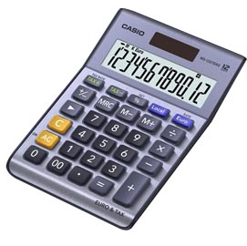 Calcolatrice da tavolo ms-120terii - 12 cifre - azzurro - casio