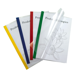 Cartelline poli 200 - ppl - 21x29,7 cm - trasparente - dorso verde - sei rota - conf. 10 pezzi