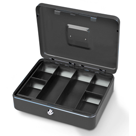 Cassetta portavalori secur - 20x16x9 cm - grigio chiaro - metalplus