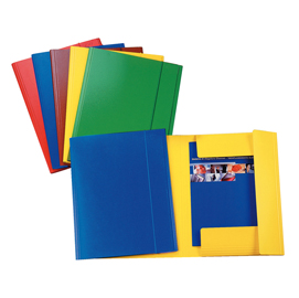 Cartellina con elastico - presspan - 3 lembi - 870 gr - 25x35 cm - verde - esselte