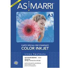 Carta inkjet - a3 - 125 gr - effetto opaco - bianco - as marri - conf. 100 fogli