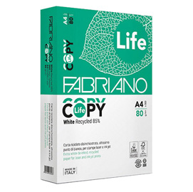 Carta riciclata copy life - a4 - 80 gr - fabriano - conf. 500 fogli