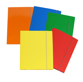 Cartellina con elastico - cartone plastificato - 3 lembi - 25x34 cm - colori assortiti - cartotecnica del garda