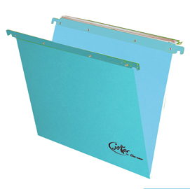 Cartella sospesa joker - cassetto - interasse 33 cm - fondo v - 31,2x25 cm - blu - bertesi