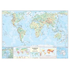 Carta geografica mondo - scolastica - murale - belletti