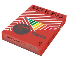 Carta copy tinta - a4 - 80 gr - colori  forti rosso - fabriano - conf. 500 fogli
