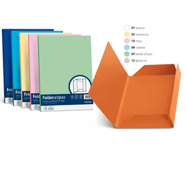 Cartelline 3 lembi acqua - 200 gr - 24,5x34,5 cm - bianco - favini - conf. 25 pezzi