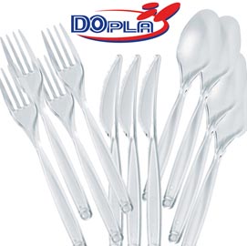 Cucchiai diamant - monouso - trasparente - polistirene - dopla - conf. 50 pezzi