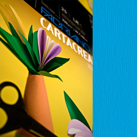 Cartoncino cartacrea - 35x50cm - 220gr - azzurro - fabriano - conf. 10 pezzi