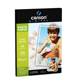 Carta fotografica everyday - a4 - 180 gr - effetto lucido - bianco - canson - conf. 10 fogli