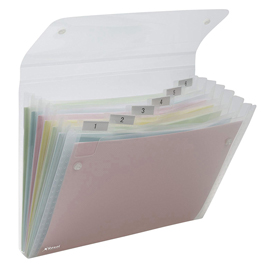 Cartella a soffietto ice - 6 tasche - 22x30 cm - trasparente - rexel