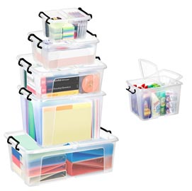 Contenitore multiuso con coperchio - 47,5x39,5x31,5 cm - 40 l - ppl - trasparente - strata