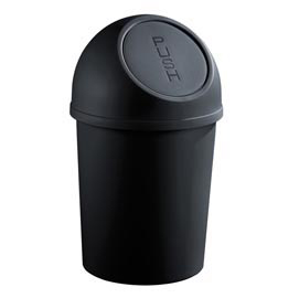 Contenitore per rifiuti push - diametro 31,5 cm - altezza 61,5 cm - 25 l - nero - helit