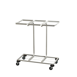 Carrello mobile triflux - 83,3x36x90 cm - con ruote - 3 portasacco da 100 l ciascuno - acciaio - medial international