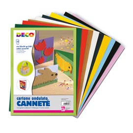 Cartoncino ondulato cannetè 2200 - 25x35cm - colori assortiti - cwr - set 10 fogli