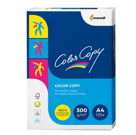 Carta color copy - a4 - 300 gr - bianco - mondi - conf. 125 fogli
