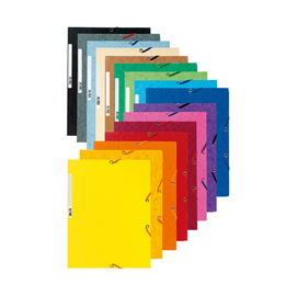 Cartellina con elastico - cartoncino lustrè - 3 lembi - 400 gr - 24x32 cm - rosso ciliegia - exacompta