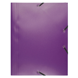 Cartellina 3 lembi - con elastici - ppl - 24x32 cm - viola - exacompta