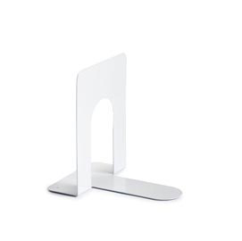 Coppia reggilibri - metallo - 12,7x16,5x16,5 cm - bianco - plastidea