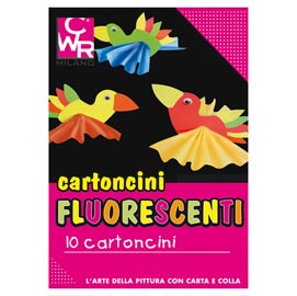 Cartelli fluo - senza scritte - 35x50 cm - 260 gr - colori assortiti - cwr - conf. 10 pezzi