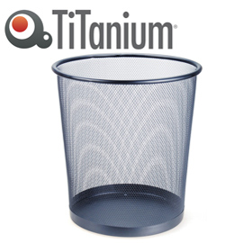 Cestino gettacarte - metallo - 12 lt - nero - titanium