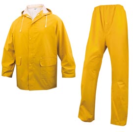 Completo impermeabile en304 - giacca + pantalone - poliestere/pvc - taglia xl - giallo - deltaplus