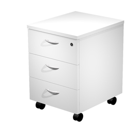 Cassettiera easy - 41,8x52x59,5 cm - 3 cassetti - con ruote - bianco - artexport