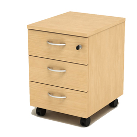 Cassettiera easy - 41,8x52x59,5 cm - 3 cassetti - con ruote - faggio - artexport