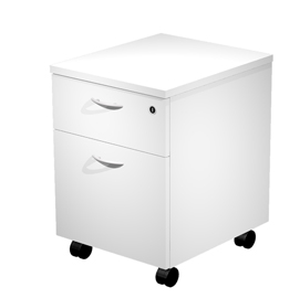 Cassettiera easy - 41,8x52x59,5 cm - 1 cassetto + 1 classificatore - con ruote - bianco - artexport